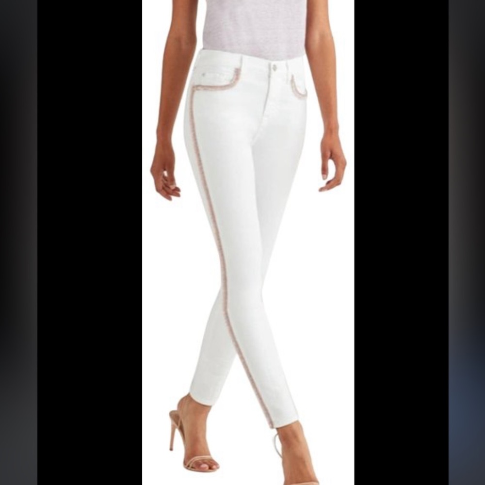 NWT High Waist Rainbow Fringe Jeans